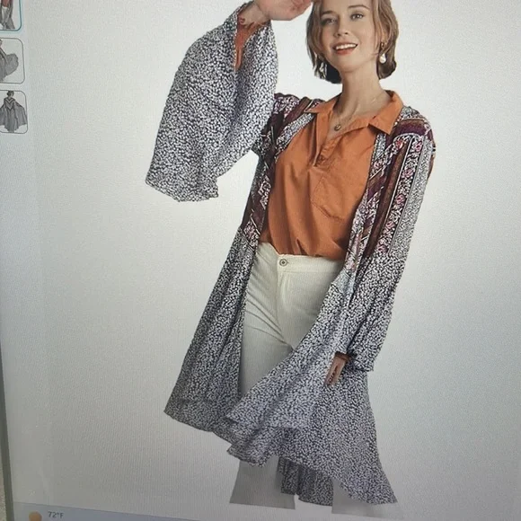 Umgee navy Kimono bell sleeve New - Picture 3 of 3